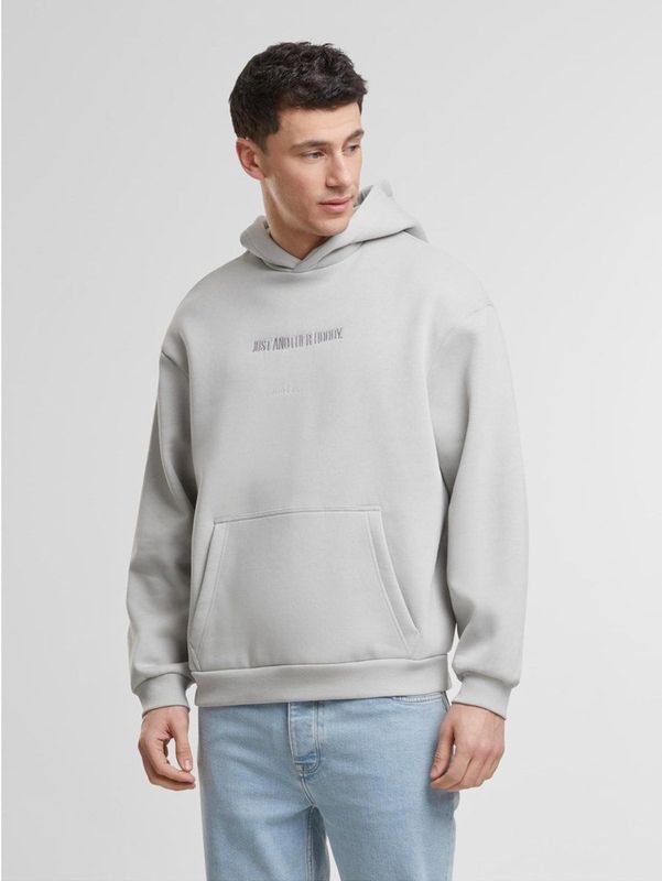 Mister Tee - Just Another Emb Hoody MT3826 - Lichtasfalt - Kapuzenpullover