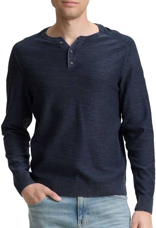 Tom Tailor - Ronde Hals Trui - Heren - Blauw - 100% Katoen