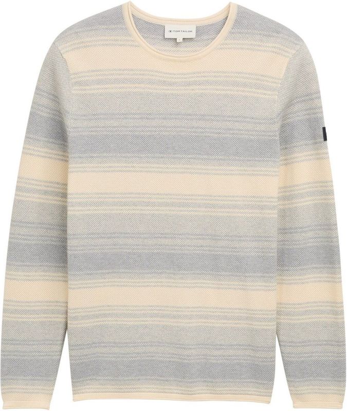 TOM TAILOR - Trui - Crème / Grijs - Gebreide Truien