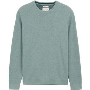 Gebreide Trui - Dark Smoke Green Melange - Ronde Hals - Lange Mouwen