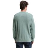 Gebreide Trui - Dark Smoke Green Melange - Ronde Hals - Lange Mouwen