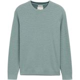 Gebreide Trui - Dark Smoke Green Melange - Ronde Hals - Lange Mouwen