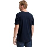 TOM TAILOR - Shirt - Blauw/Wit - Normale Pasvorm - Kwartmouw