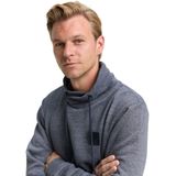TOM TAILOR - Sweatshirt - Grijs - Losse Pasvorm - Opstaande Kraag