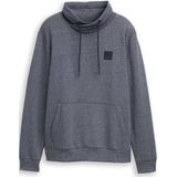 TOM TAILOR - Sweatshirt - Grijs - Losse Pasvorm - Opstaande Kraag