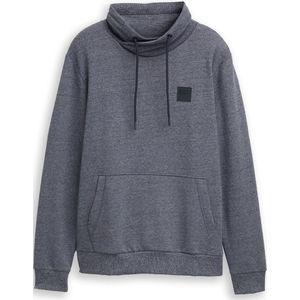 TOM TAILOR - Sweatshirt - Grijs - Losse Pasvorm - Opstaande Kraag