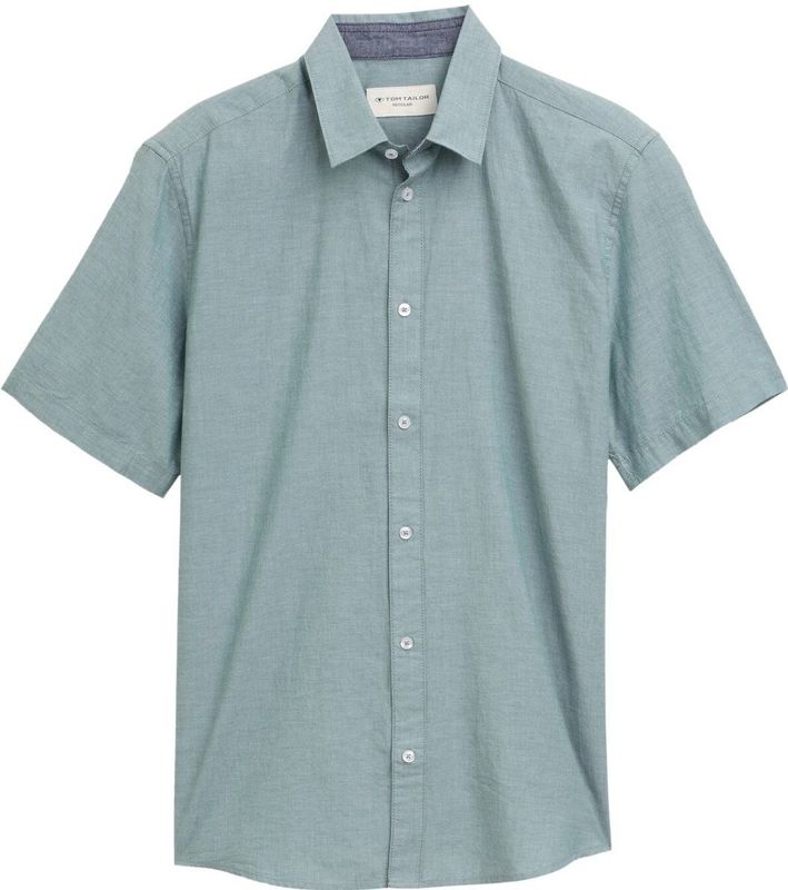TOM TAILOR - Overhemd - Riet - Regular Fit - Katoen - Kwartmouw
