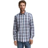 TOM TAILOR - Overhemd - Donkerblauw Rood Zwart Wit - Geruit - Lange Mouw