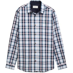 TOM TAILOR - Overhemd - Donkerblauw - Geruit - Lange Mouw