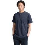 TOM TAILOR - Shirt - Donkerblauw - Kwartmouw - Normale Pasvorm