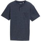 TOM TAILOR - Shirt - Donkerblauw - Kwartmouw - Normale Pasvorm