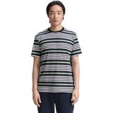 Navy Multicolor Melange Stripe - Bikini - 85% Katoen - Modieus