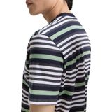 Navy Multicolor Melange Stripe - Bikini - 85% Katoen - Modieus