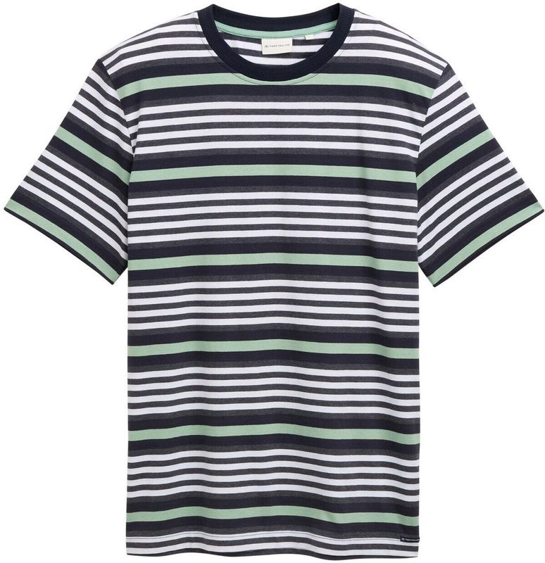 Navy Multicolor Melange Stripe - Bikini - 85% Katoen - Modieus