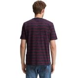 TOM TAILOR - Shirt - Navy/Rood - Recht Model - Kwartmouw