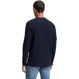 TOM TAILOR - Shirt - Donkerblauw - Lange Mouw - Henley Hals