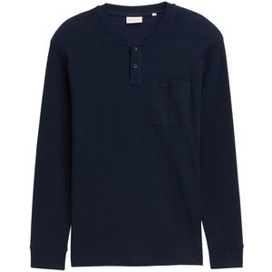 TOM TAILOR - Shirt - Donkerblauw - Lange Mouw - Henley Hals