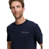 TOM TAILOR - Shirt - Navy - Bordeaux - Wit