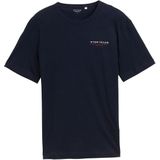 TOM TAILOR - Shirt - Navy - Bordeaux - Wit