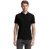 TOM TAILOR - Shirt - Bloedrood / Zwart - Kwartmouw - Polokraag