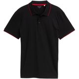 TOM TAILOR - Shirt - Bloedrood / Zwart - Kwartmouw - Polokraag