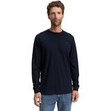 Tom Tailor - Shirt - Sky captain blue - Lange Mouwen - Met Geborduurd Logo