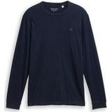 Tom Tailor - Shirt - Sky captain blue - Lange Mouwen - Met Geborduurd Logo
