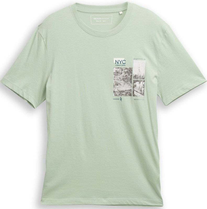 TOM TAILOR DENIM - Shirt - Navy - Lichtgrijs - Donkergrijs - Mintgroen