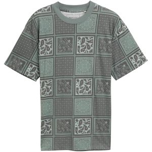 TOM TAILOR DENIM - Shirt - Donkergrijs - Ronde Hals - Kwartmouw