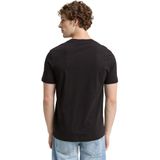 TOM TAILOR DENIM - Shirt - Zwart - Kwartmouw - Normale Pasvorm