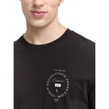 TOM TAILOR DENIM - Shirt - Zwart - Kwartmouw - Normale Pasvorm