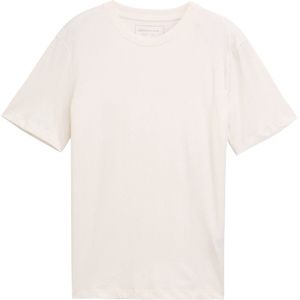 TOM TAILOR DENIM - Shirt - Wolwit - Jersey - Ronde Hals - Kwartmouw