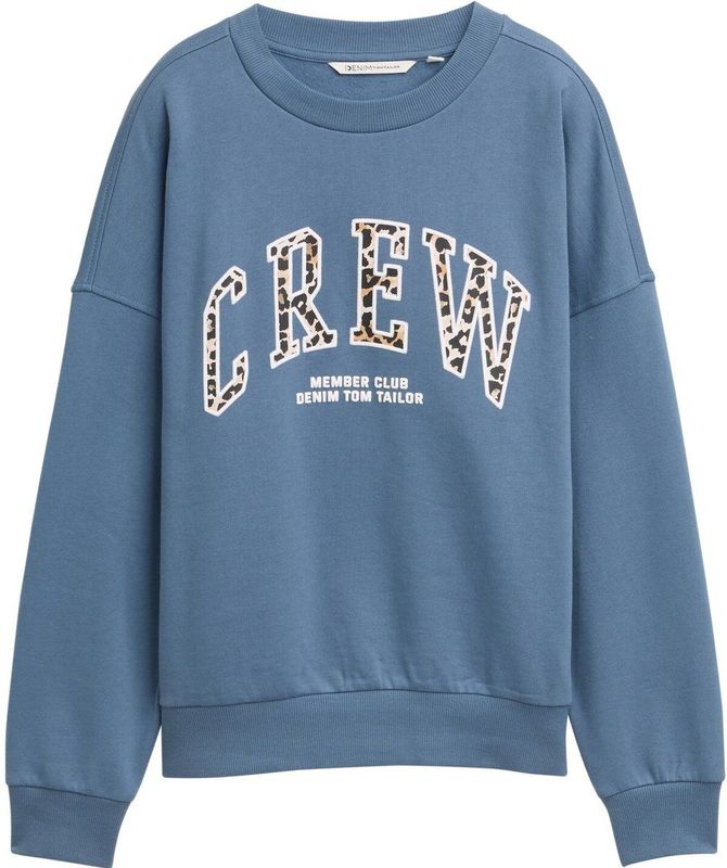 TOM TAILOR - Loose Fit Sweatshirt - Dusty Denim Blue - Dames