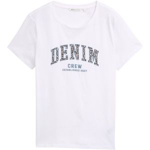 TOM TAILOR Denim T-shirt voor dames, 20000 - wit, M
