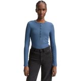 Tom Tailor Denim - Geribd Henley Shirt - Lange Mouwen