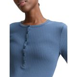 Tom Tailor Denim - Geribd Henley Shirt - Lange Mouwen