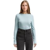 Tom Tailor - Longsleeve - Silver Cloud Blue - Met Golvende Zoom