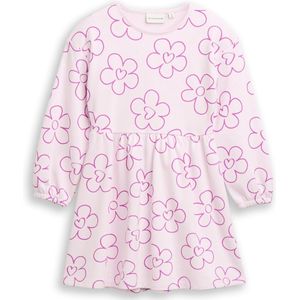 TOM TAILOR - Jurk - Lila - Sweatstof - Bloemenprint - Korte Lengte - Losse Pasvorm