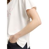 TOM TAILOR - Shirt - Rosa/Wolwit - T-shirt - Raglanmouwen