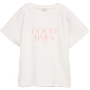 TOM TAILOR - Shirt - Rosa/Wolwit - T-shirt - Raglanmouwen