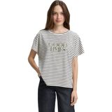 TOM TAILOR - Shirt - Navy - Gestreept - Kwartmouw