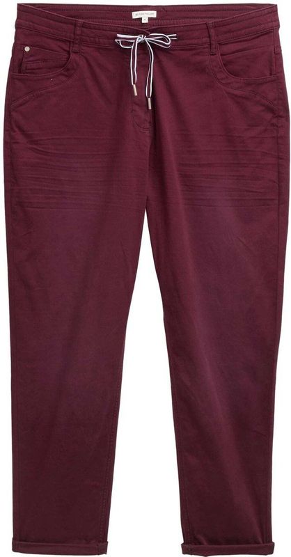 TOM TAILOR - 16427 - Tapered Relaxed Broek - Bordeauxrood