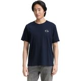 TOM TAILOR - Shirt - Marine - Ronde Hals - Kwartmouw