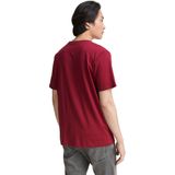 TOM TAILOR - Shirt - Mosterd - Donkerrood - Kwartmouw - Ronde Hals