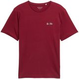 TOM TAILOR - Shirt - Mosterd - Donkerrood - Kwartmouw - Ronde Hals