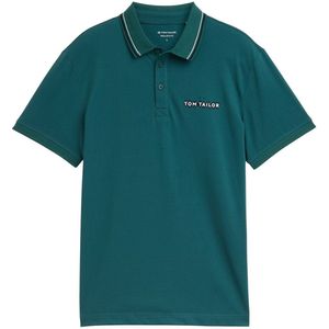 TOM TAILOR - Poloshirt - Marine - Katoen - Kwartmouw