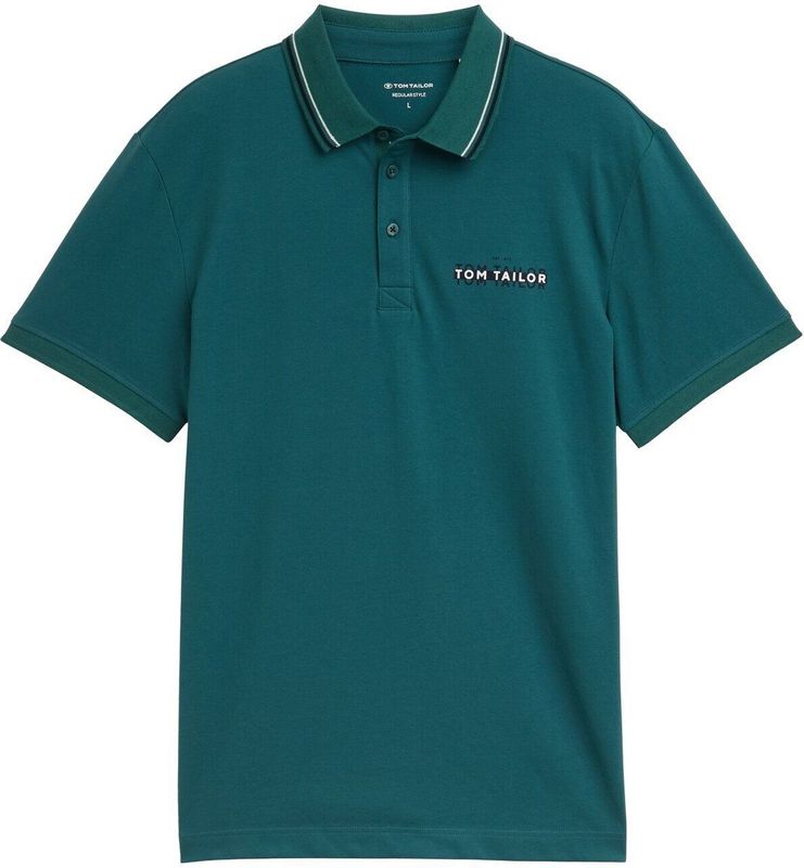 TOM TAILOR - Poloshirt - Marine - Katoen - Kwartmouw