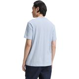 T-shirt - Light Metal Blue - Korte Mouwen - Geborduurd Logo