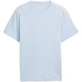 T-shirt - Light Metal Blue - Korte Mouwen - Geborduurd Logo