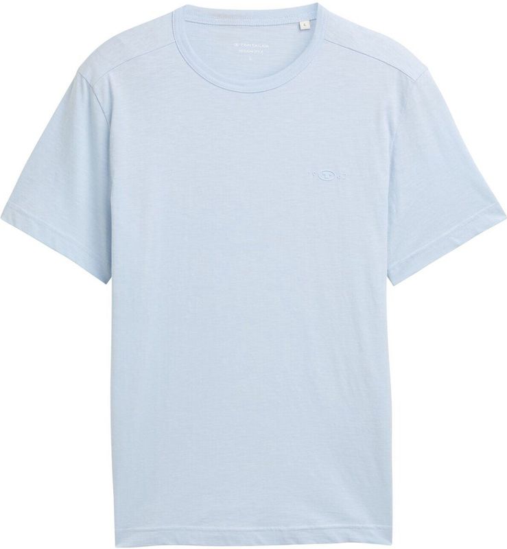 T-shirt - Light Metal Blue - Korte Mouwen - Geborduurd Logo